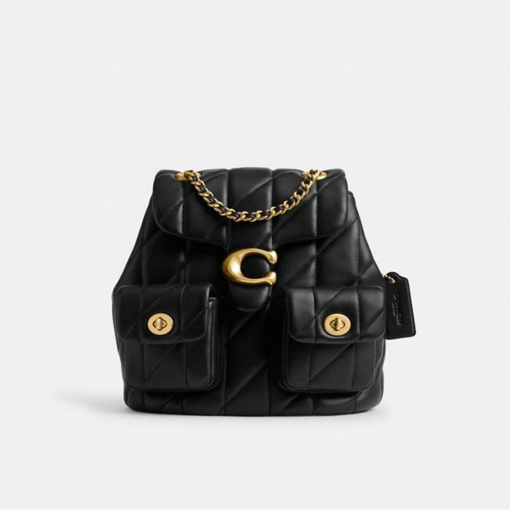Coach Tabby Black Quilted Backpack
